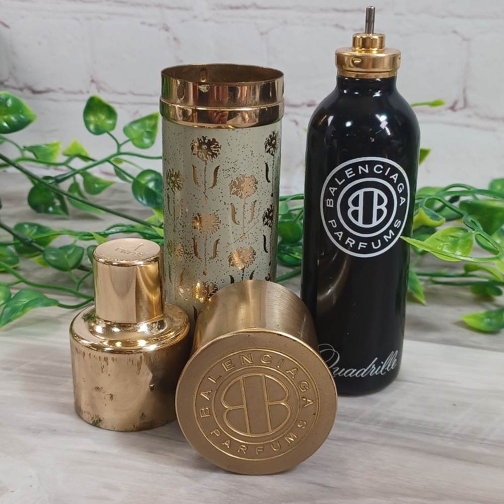 Balenciaga Vintage Quadrille Rare Brass Refillable